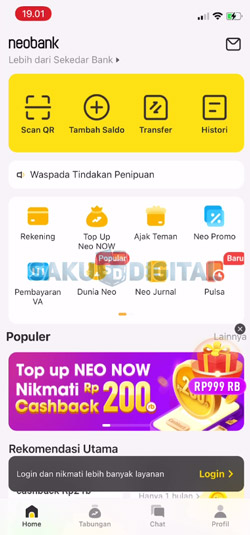 1 Buka Aplikasi NeoBank 3