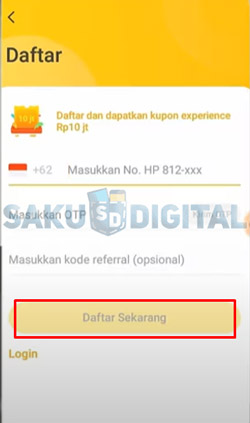 6 Klik Daftar Sekarang