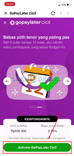 7 Klik Aktivasi Gopay Paylater Cicil