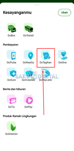 3 Pilih Menu GoTagihan