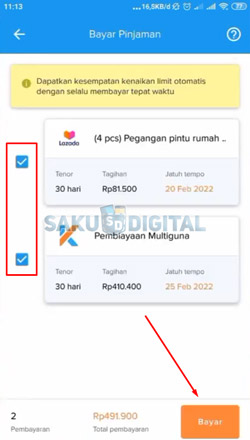 4 Ceklist Semua Tagihan