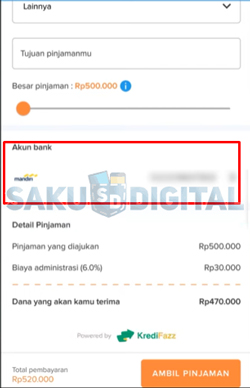 6 Pilih Rekening Bank Tujuan