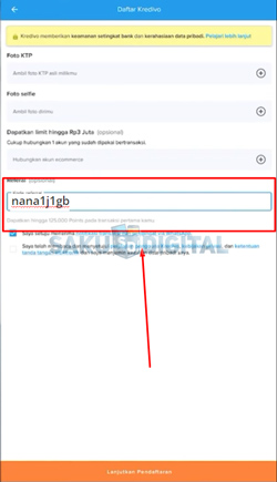 7 Masukkan Kode Referral nana1j1gb 1