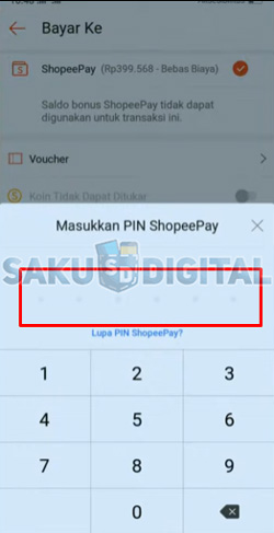 16 Masukkan PIN ShopeePay