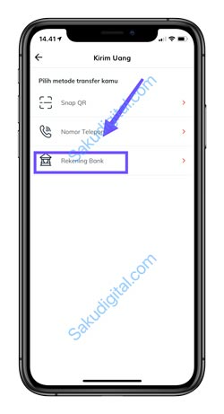 3 Pilih Rekening Bank