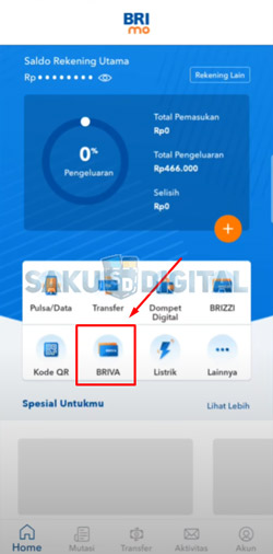 7 Pilih Menu BRIVA