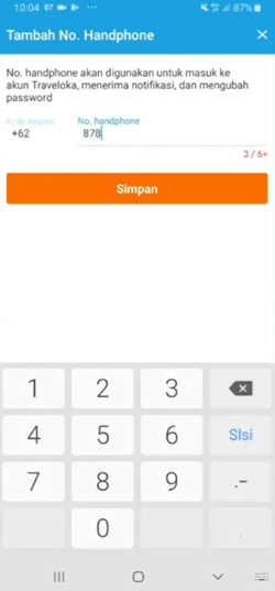Masukkan Nomor Handphone