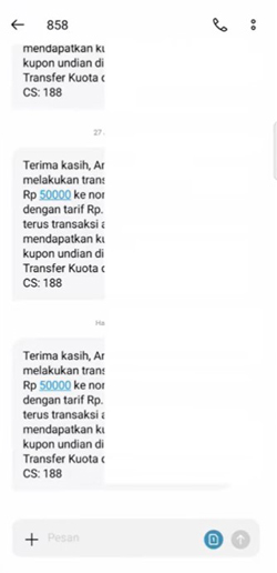 Screenshot Bukti Transfer Pulsa