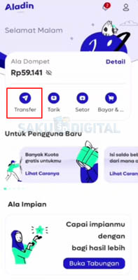 Transfer Bank Aladin ke Dana