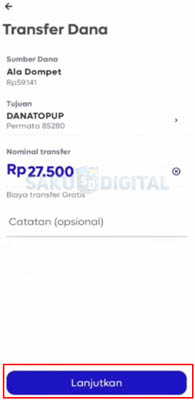 top up Dana via Bank Aladin