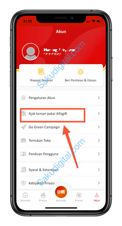 3 Tap Ajak Teman Pakai Alfagift