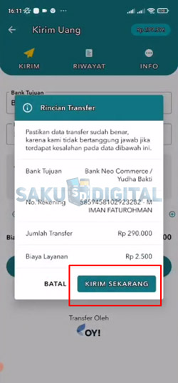 13 Klik Kirim Sekarang