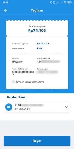 Bayar Shopee Paylater Lewat BRImo Berhasil