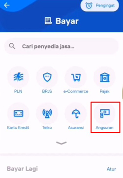 Pilih Menu Angsuran