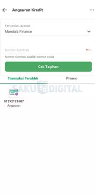 kode pembayaran mandala finance