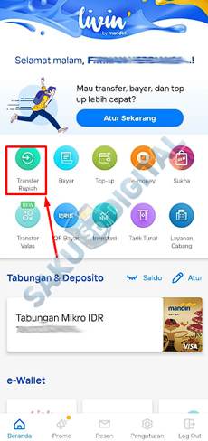 3. Pilih Menu Transfer