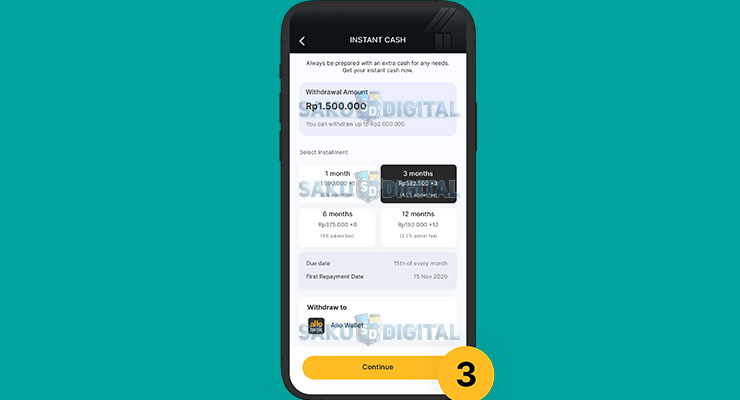 3. Pilih Waktu Cicilan