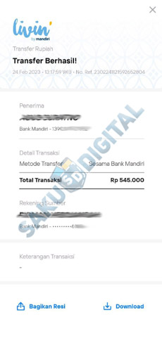 7. Cara Melihat Bukti Transfer Livin Mandiri Berhasil