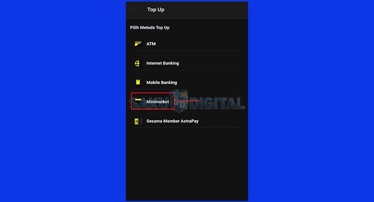 Pilih Metode Top Up Minimarket