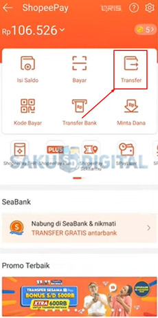 3. Klik Transfer