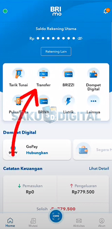 2. Pilih Menu Transfer